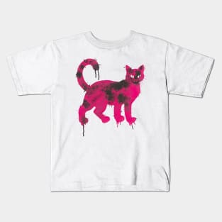 Pink Cat Spray Paint Graffiti Kids T-Shirt